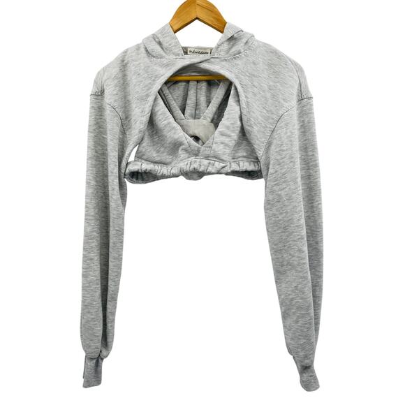 For love & lemons gray sweatshirt bra & hoodie Set - Picture 1 of 6